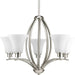 Joy Five Light Chandelier in Brushed Nickel
