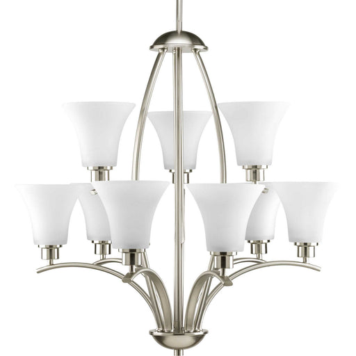 Joy Nine Light Chandelier in Brushed Nickel