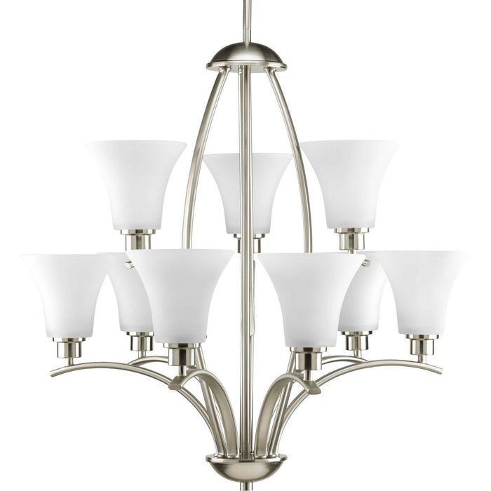 Joy Nine Light Chandelier in Brushed Nickel