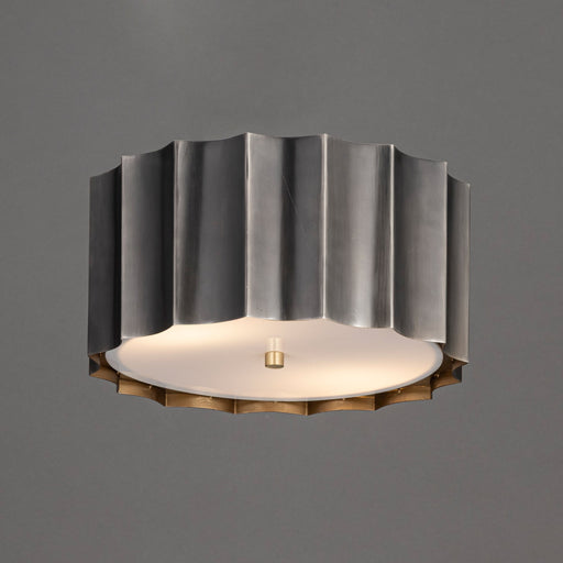 Allegra 2 Light Flush Mount in Gunmetal / Gold