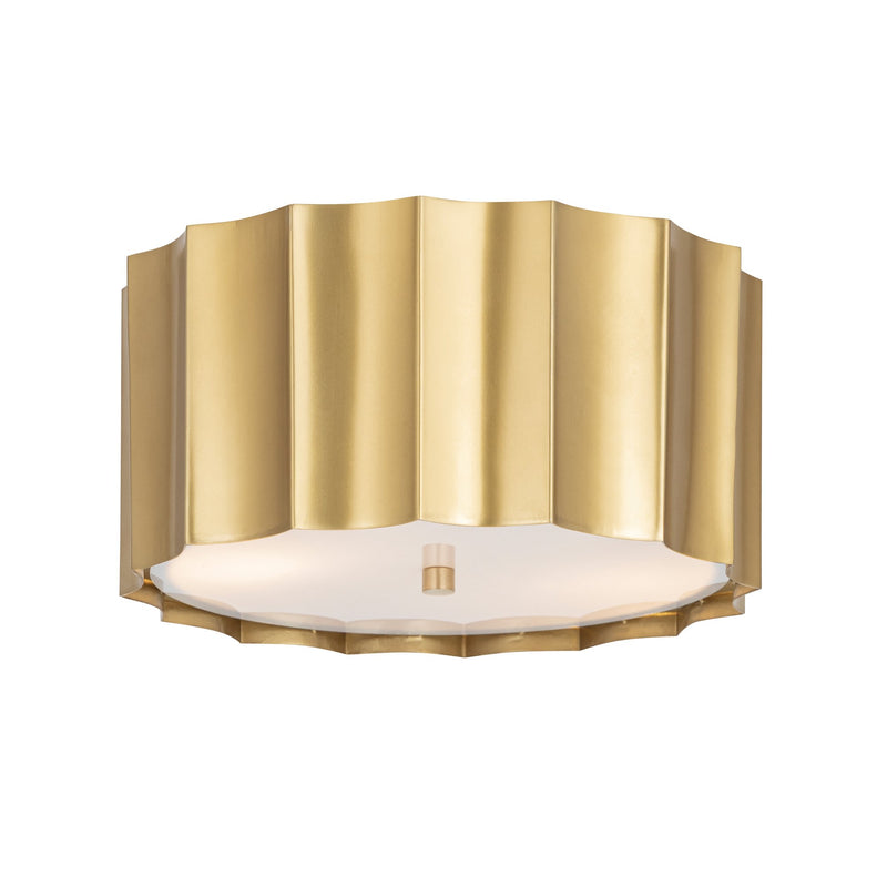 Allegra 2 Light Flush Mount in Weathered Brass