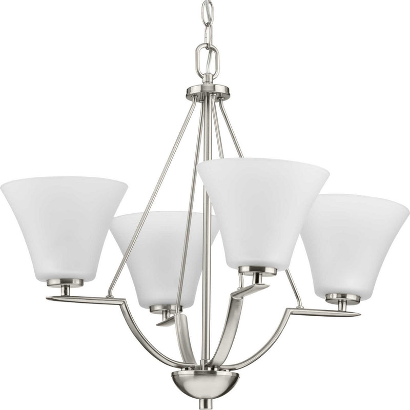 Bravo Four Light Chandelier in Brushed Nickel