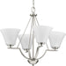 Bravo Four Light Chandelier in Brushed Nickel