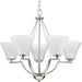 Bravo Five Light Chandelier in Brushed Nickel