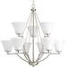Bravo Nine Light Chandelier in Brushed Nickel