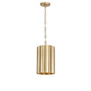 Allegra 1 Light Mini Pendant in Weathered Brass