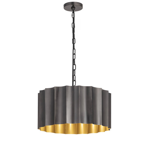 Allegra Large Pendant in Gunmetal / Gold