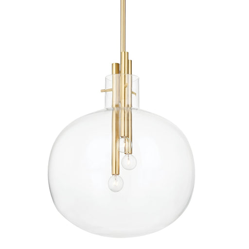 Hempstead 3-Light Large Pendant in Aged Brass