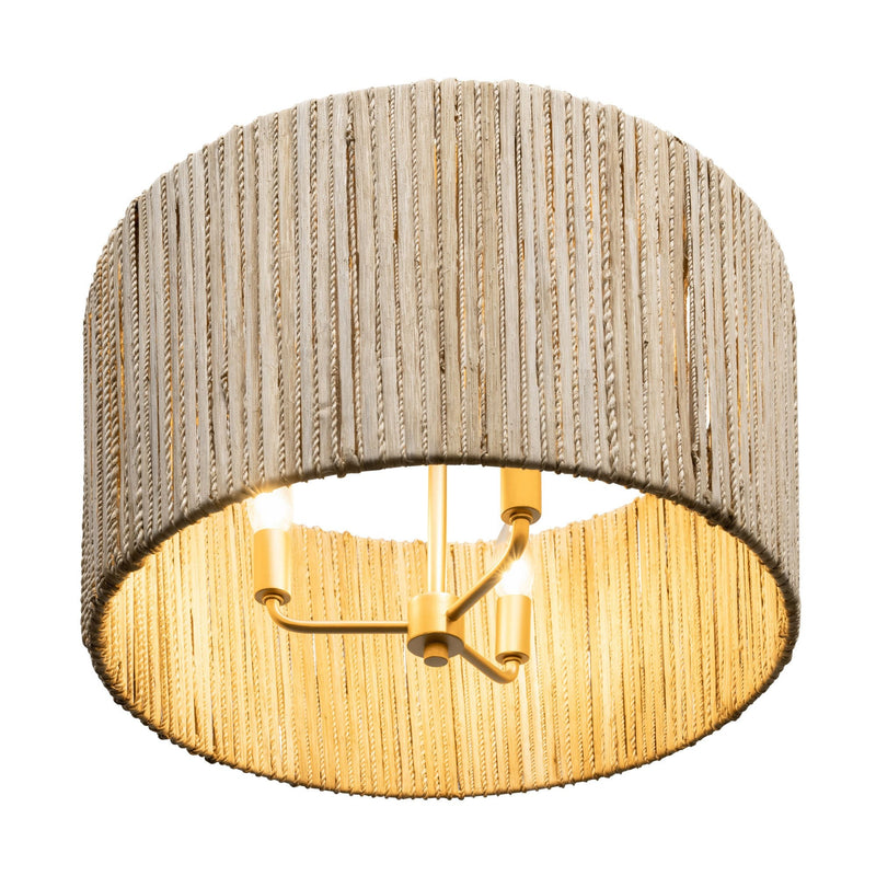 Jacob's Ladder 3-Light 18" Semi-Flush Mount in French Gold