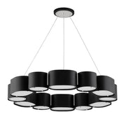 Opal 12-Light Chandelier in Soft Black / Stainless Steel