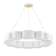Opal 12-Light Chandelier in Soft White / Vintage Brass