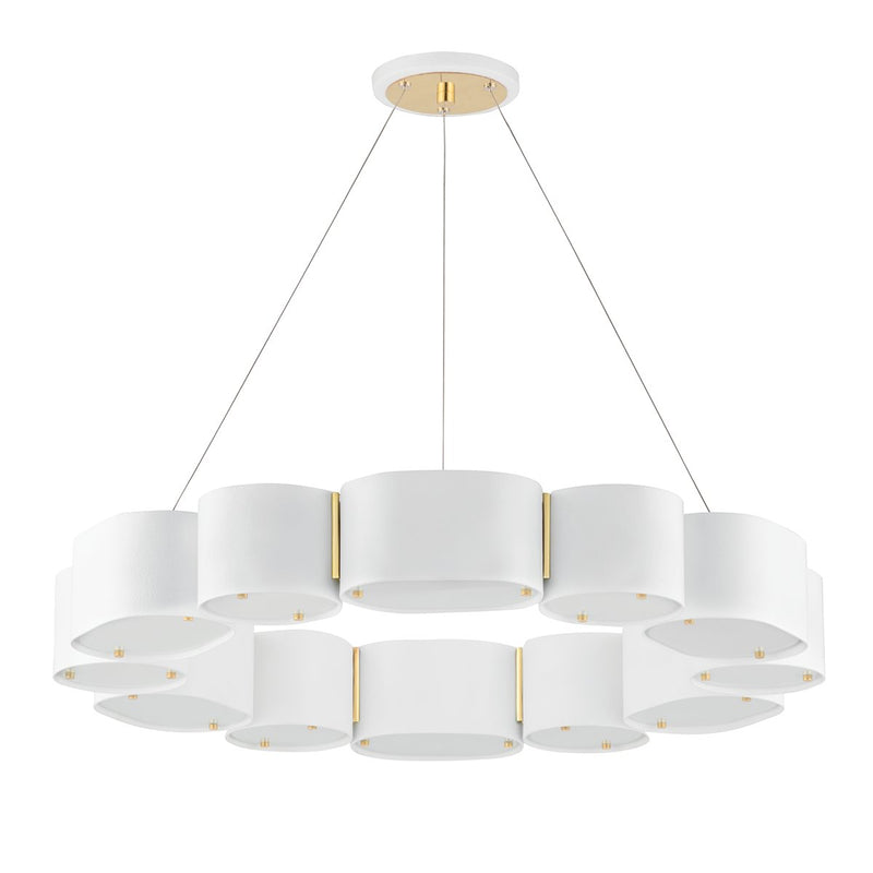 Opal 12-Light Chandelier in Soft White / Vintage Brass