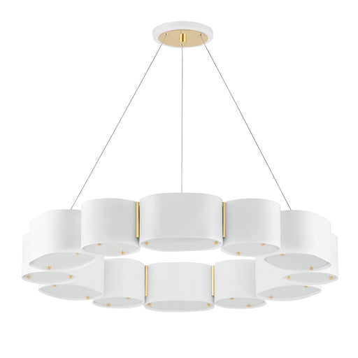 Opal 12-Light Chandelier in Soft White / Vintage Brass