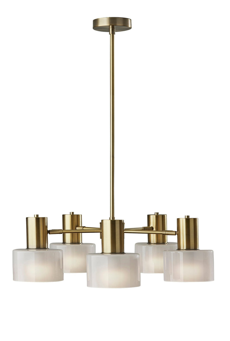 Rhodes 5-Light Chandelier in Antique Brass