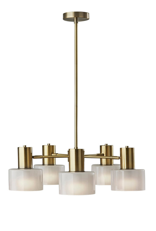 Rhodes 5-Light Chandelier in Antique Brass