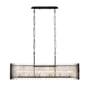 Park Row 6-Light 48" Linear Pendant in Matte Black/French Gold