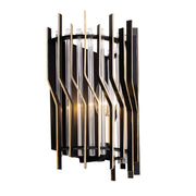 Park Row 11" Wall Sconce in Matte Black/French Gold