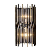 Park Row 2-Light 15.75" Wall Sconce in Matte Black/French Gold