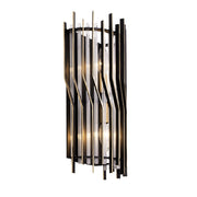 Park Row 2-Light 15.75" Wall Sconce in Matte Black/French Gold