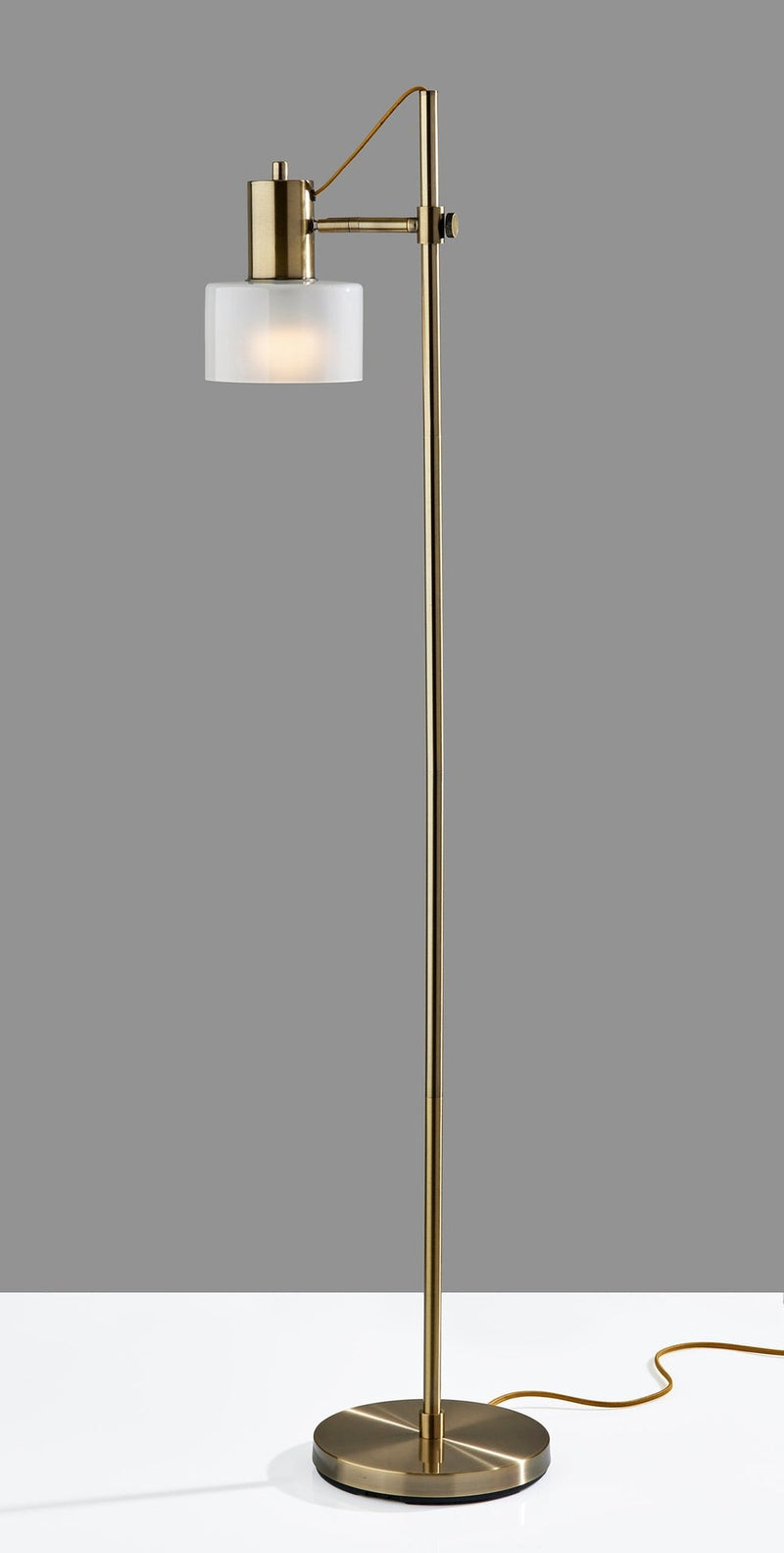 Rhodes Floor Lamp in Antique Brass
