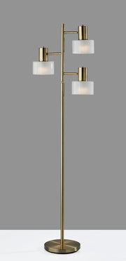 Rhodes 3-Light Tree Floor Lamp in Antique Brass