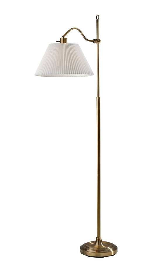 Derby Swing-Arm Floor Lamp in Antique Brass