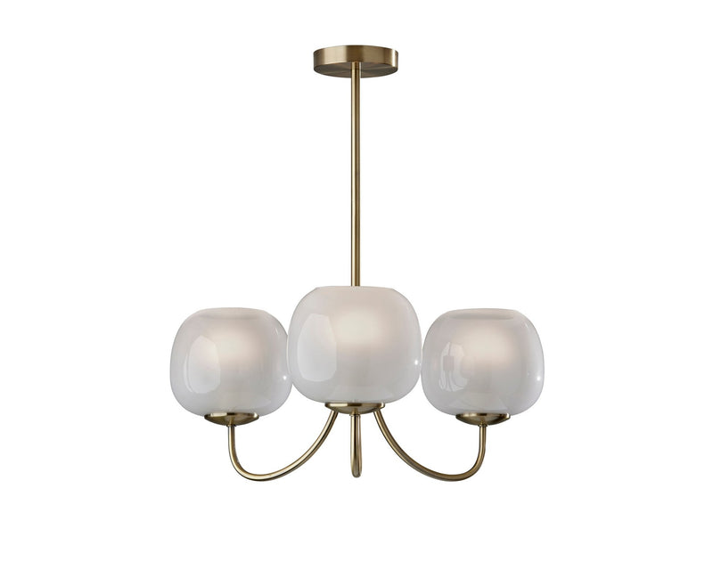 Magnolia 3-Light Chandelier in Antique Brass