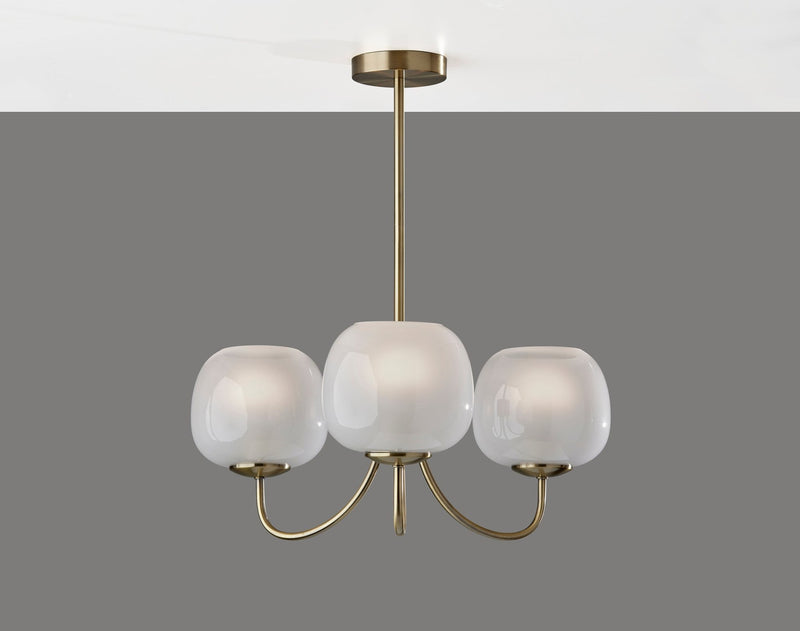 Magnolia 3-Light Chandelier in Antique Brass