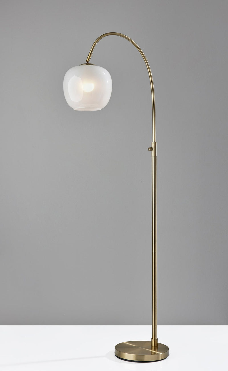 Magnolia 61.75" Arc Floor Lamp in Antique Brass