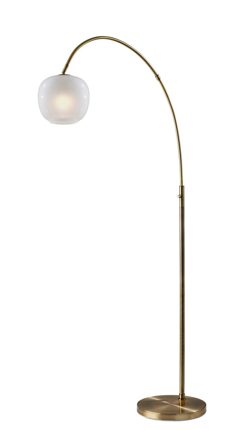 Magnolia 72" Arc Floor Lamp in Antique Brass