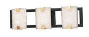 Radiant 3 Light LED Bath Vanity Light in Black / Gold Leaf