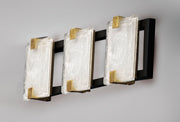 Radiant 3 Light LED Bath Vanity Light in Black / Gold Leaf