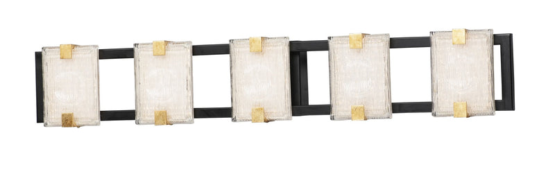 Radiant 5 Light LED Bath Vanity Light in Black / Gold Leaf