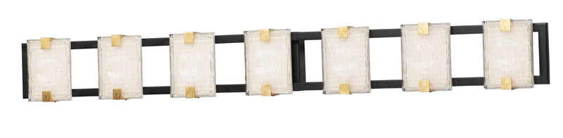 Radiant 7 Light LED Bath Vanity Light in Black / Gold Leaf
