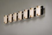 Radiant 7 Light LED Bath Vanity Light in Black / Gold Leaf