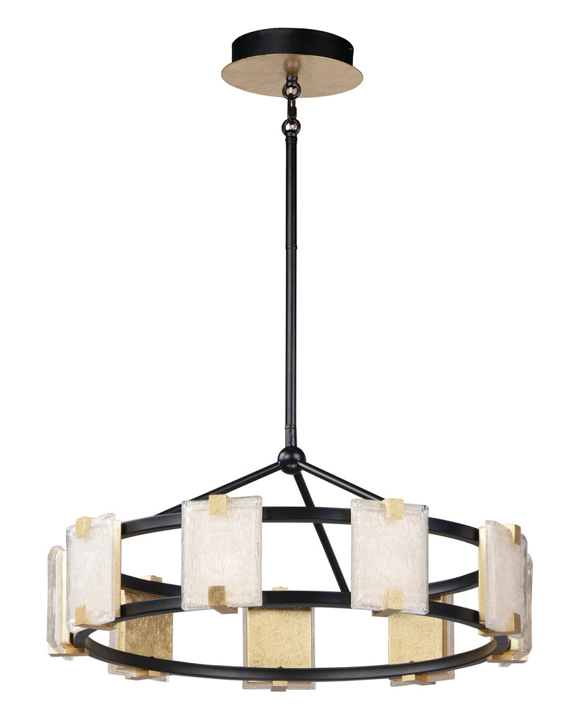 Radiant 9 Light LED Chandelier in Black / Gold Leaf