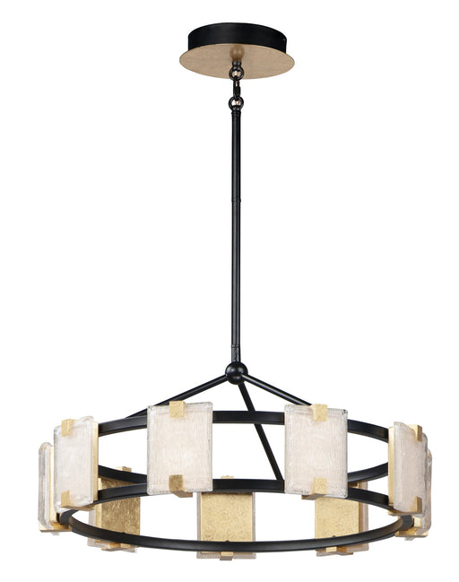Radiant 9 Light LED Chandelier in Black / Gold Leaf