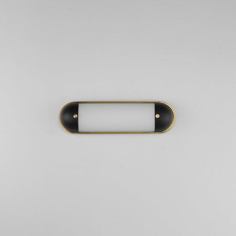 Capsule 18" LED Bath Vanity Light in Black / Natural Aged Brass