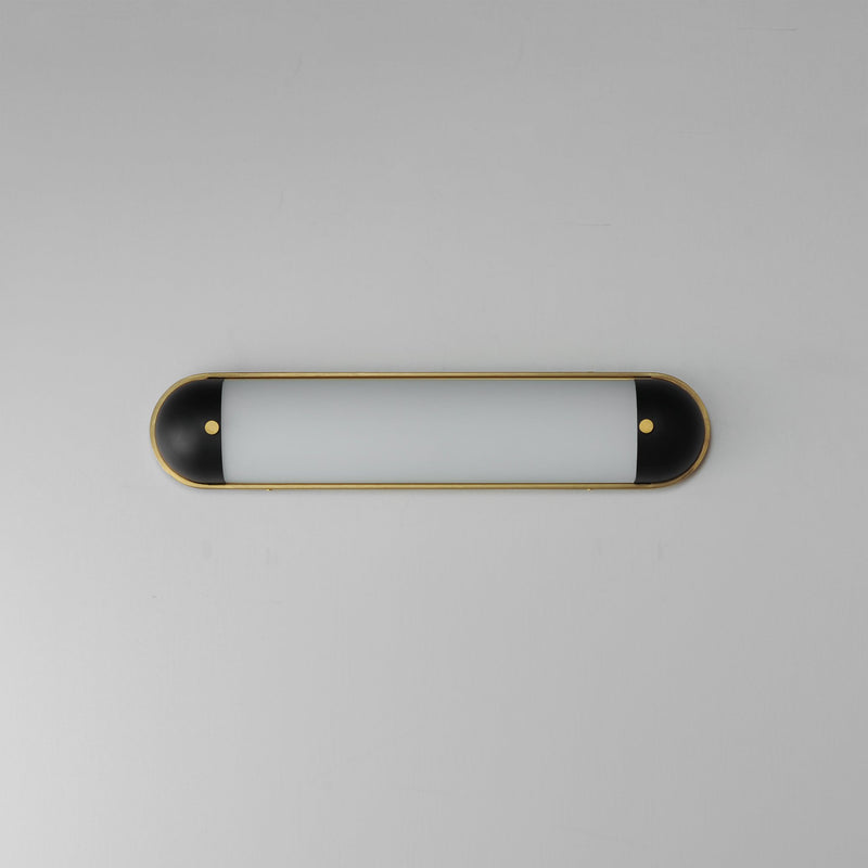 Capsule 24" LED Bath Vanity Light in Black / Natural Aged Brass