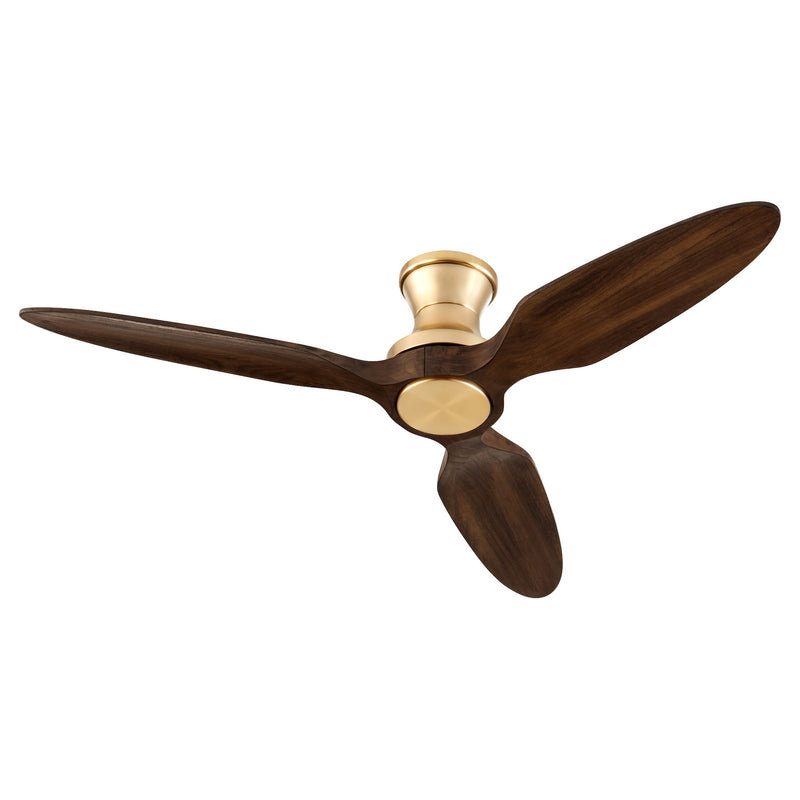 Veleta 56" 3-Blade Hugger Ceiling Fan in Aged Brass
