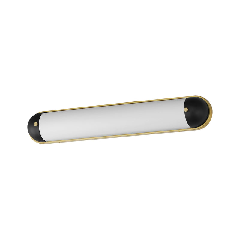 Capsule 30" LED Bath Vanity Light in Black / Natural Aged Brass
