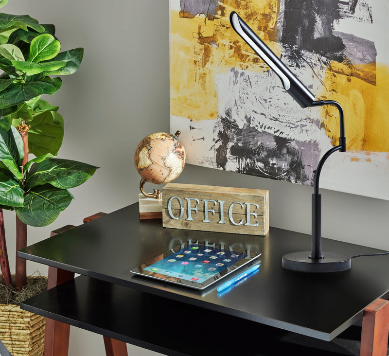 Zane LED Desk Lamp in Black