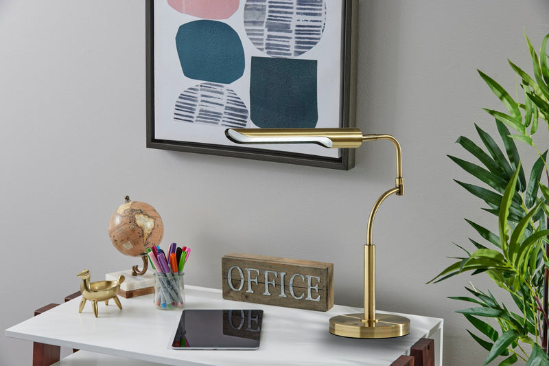 Zane LED Desk Lamp in Antique Brass