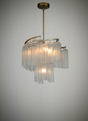 Victoria 7 Light Pendant in Golden Silver