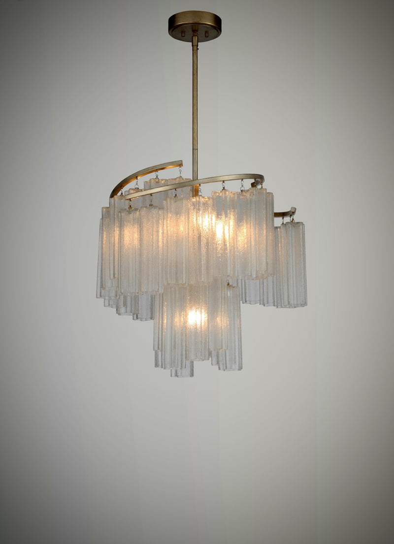 Victoria 7 Light Pendant in Golden Silver