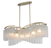Victoria 6 Light Linear Pendant in Golden Silver
