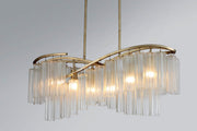 Victoria 6 Light Linear Pendant in Golden Silver