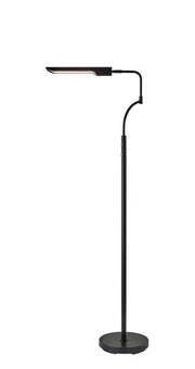 Zane LED Swing-Arm Floor Lamp in Black