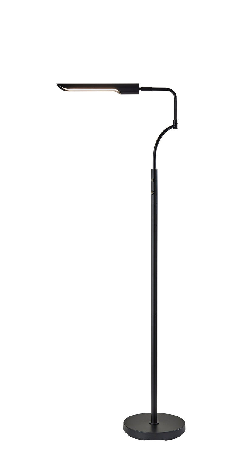 Zane LED Swing-Arm Floor Lamp in Black