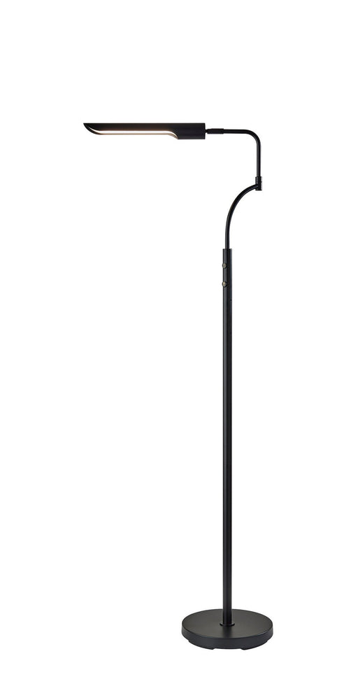 Zane LED Swing-Arm Floor Lamp in Black